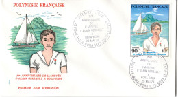 F P+ Polynesien 1976 Mi 216 FDC Gerbault - Lettres & Documents