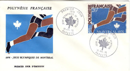 F P+ Polynesien 1976 Mi 219 FDC Olympiade Montreal - Briefe U. Dokumente