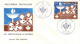 F P+ Polynesien 1976 Mi 221 FDC Olympiade Montreal - Storia Postale