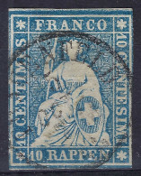 SUISSE Ca.1857-62:  Le ZNr. 23G, Sup. Obl. CAD "Frauenfeld" - Gebraucht