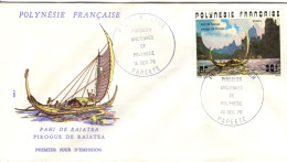 F P+ Polynesien 1976 Mi 225 FDC Piroge - Briefe U. Dokumente