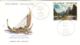 F P+ Polynesien 1976 Mi 225 FDC Piroge - Cartas & Documentos