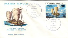 F P+ Polynesien 1976 Mi 227 FDC Piroge - Briefe U. Dokumente