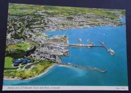Cornwall - Aerial View Of Falmouth Town And Docks - Publ. John Hinde, London - Photo T. Snell - # 2DC 42 - Falmouth