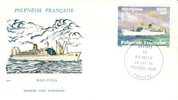 F P+ Polynesien 1978 Mi 271 FDC Mariposa - Briefe U. Dokumente