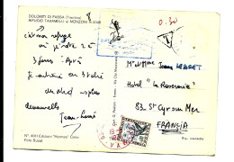 CARTE ITALIENNE TAXÉE SAINT-CYR Sur Mer - 1970 - RIFUGIO TARAMELLI Ai MONZONI - DOLOMITI DI FASSA - 1960-.... Storia Postale