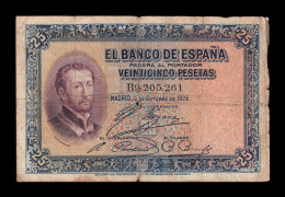 España Spain 25 Pesetas San Francisco Xavier 1926 Pick 71a Serie B Bc F - 1-2-5-25 Pesetas