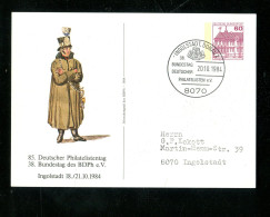 "BUNDESREPUBLIK DEUTSCHLAND" 1984, Privatpostkarte "Historische Uniform" SSt. "Ingolstadt" (17776) - Cartes Postales Privées - Oblitérées