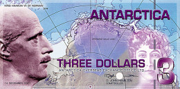 ANTARCTICA Spécimen 3 Dollars 14 Décembre 2007 POLYMER Le Roi Haakon VII De Norvège UNC - Fictifs & Spécimens