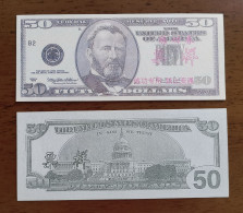 China BOC Bank (Bank Of China) Training/test Banknote,United States B-1 Series $50 Dollars Note Specimen Overprint - Collezioni
