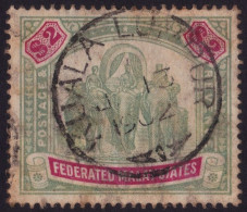 FEDERATED MALAY STATES FMS 1900 $2 Sc#15 Wmk.CrownCC - USED Kuala Lumpur CDS Proud D5 @TE13 - Federated Malay States