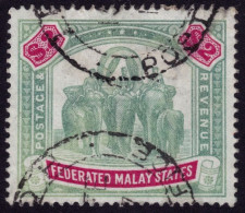 FEDERATED MALAY STATES FMS 1900 $2 Sc#15 Wmk.CrownCC - USED Ipoh CDS Proud R5 @TE236 - Federated Malay States