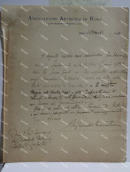 Signed Letter Lettera Firmata Scultore E Pittore ALESSANDRO MONTELEONE Di Taurianova. Roma 1929 - Maler Und Bildhauer