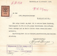 1112w: Fiskal- Beleg Behördliches Dokument 1928, 1 Schilling Der Ausgabe 1925, Hainburg An Der Donau - Fiscaux
