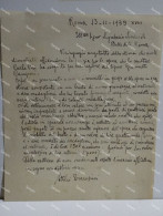 Signed Letter Lettera Firmata Scultore ATTILIO TORRESINI Di Venezia.  Perizia Opere. Roma 1939 - Peintres & Sculpteurs