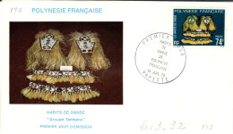 F P+ Polynesien 1979 Mi 289 FDC Tanzkleidung - Storia Postale