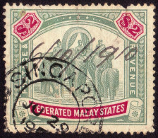 FEDERATED MALAY STATES FMS 1906 $2 Sc#35 Wmk.MCA - USED Singapore CDS -creases And THINNED @TE125 - Federated Malay States