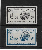 IRELAND 1938 CENTENARY OF TEMPERANCE CRUSADE SET SG 107/108 UNMOUNTED MINT Cat £13 - Nuevos