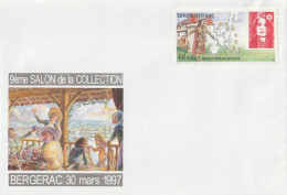 PORTE TIMBRE LA POSTE ET L'EUROPE 9 EME SALON COLLECTIONNEUR DE BERGERAC 1997 AVEC ENVELOPPE RARE - Unused Stamps