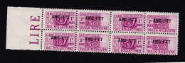 1949 Italia Italy Trieste A  PACCHI POSTALI Corno (Rm) 30 Lire Quartina MNH** Block 4 - Paketmarken/Konzessionen