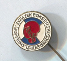 Boxing Box Boxen Pugilato - Katowice Poland, District Association, Vintage Pin  Badge  Abzeichen - Pugilato