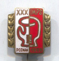 Boxing Box Boxen Pugilato - XXX. IMPS Championship Poznan Poland 1959. Vintage Pin  Badge  Abzeichen, Enamel - Boxe