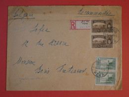 BV18 TURQUIE E. OTTOMAN   BELLE LETTRE  RECOM.  RR 1921 PERA A SOFIA BULGARIE +PAIRES DE TP +AFF. INTERESSANT ++ - Storia Postale