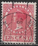 Plaatfout Breuk In De Poot Van De 1e N Van Nederland In 1924-1926 Koningin Wilhelmina Veth 12½ Ct Rood Z. WM NVPH 154PM1 - Variedades Y Curiosidades