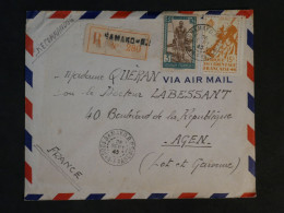 BV18  SOUDAN BELLE LETTRE RECO. 1945 BAMAKO A AGEN  FRANCE ++AFF. INTERESSANT ++ - Cartas & Documentos