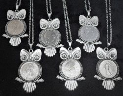 Collier Chaine Pendentif Hibou Au Choix - Bijoux Avec Ancienne Monnaie Française Et Italienne - Collane/Catenine