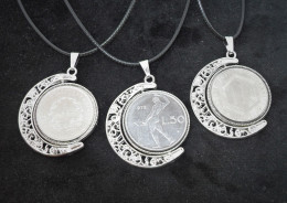 Collier Cordon Pendentif Biface Au Choix - Bijoux Avec Ancienne Monnaie Française Et Italienne - Halsketten