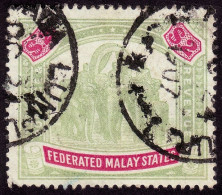 FEDERATED MALAY STATES FMS 1906 $2 Sc#35 Wmk.MCA - USED Kuala Lumpur CDS Proud D8? @TE164 - Federated Malay States