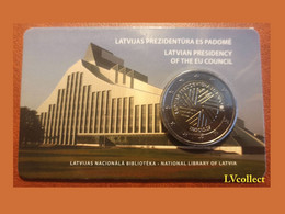 Latvia 2 EURO Coincard BU 2015 Latvian Presidency Of The EU Council - Letonia