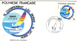 F P+ Polynesien 1982 Mi 356 FDC Hobie Cat - Briefe U. Dokumente
