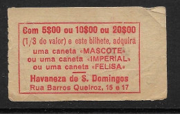 Tramway Et Bus Lisbonne Carris Portugal Billet Pub Promo De Stylo Havaneza De S. Domingos Pen On Sale Lisbon Tram Ticket - Europe