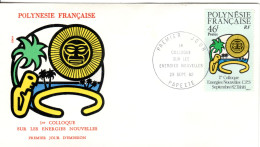 F P+ Polynesien 1982 Mi 358 FDC Neue Energien - Brieven En Documenten