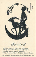 Sternzeichen Steinbock, Scherenschnittkarte Astrologischer Verlag Wilhelm Becker Berlin-Steglitz, Nicht Gelaufen - Silhouettes