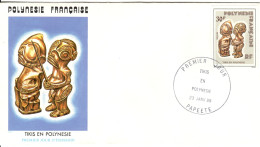 F P+ Polynesien 1985 Mi 418 FDC Tiki - Storia Postale