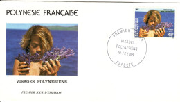 F P+ Polynesien 1986 Mi 446 Gesicht - Storia Postale