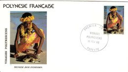 F P+ Polynesien 1986 Mi 447 Gesicht - Brieven En Documenten