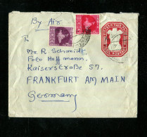 "INDIEN" 1961, GSU Mit Zusatzfrank. "By Air" Nach Deutschland, Rs. Wegen Unzureichender Frank. An Abs. Zurueck (17820) - Enveloppes