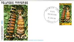 F P+ Polynesien 1988 Mi 495 Krebse - Storia Postale