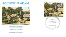 F P+ Polynesien 1988 Mi 500 FDC Ehemaliges Tahiti - Briefe U. Dokumente