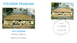 F P+ Polynesien 1988 Mi 501 FDC Ehemaliges Tahiti - Storia Postale