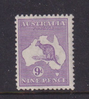 AUSTRALIA - 1931-36 Kangaroo 9d Watermark Multiple Crown Over C Of A  Hinged Mint - Nuevos