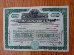 Consolidated Railroads Of Cuba / Ferrocarriles Consolidados De Cuba - 1928 - Chemin De Fer & Tramway