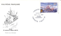 F P+ Polynesien 1997 Mi 748 FDC Kon-Tiki - Storia Postale