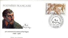 F P+ Polynesien 1998 Mi 764 FDC Gauguin - Brieven En Documenten