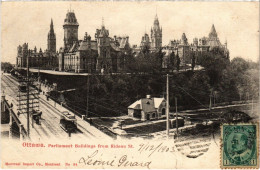 PC CANADA ONTARIO - OTTAWA - PARLIAMENT BUILDINGS FROM RIDEAU ST. (a475) - Ottawa