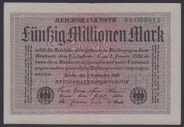 Reichsbanknote 50 Millionen - Rosenberg 108 Mit FZ: 8B - 50 Miljoen Mark